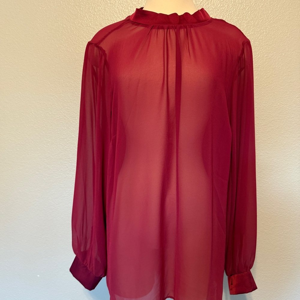 Torrid Burgundy‎ Sheer Blouse